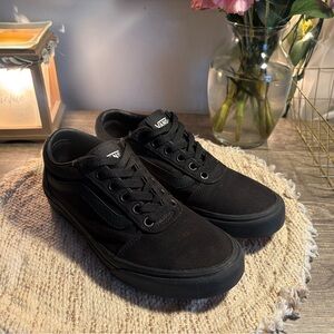 Vans Monochrome Black Canvas Sneakers